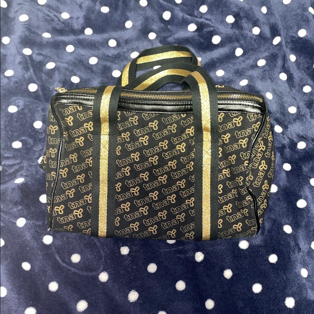 TNA Black and Gold Patterned Tote